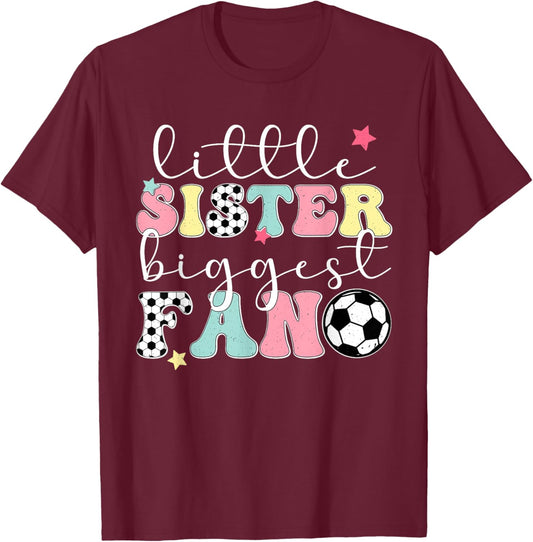 Little Sister Soccer Sister Soccer Player's Sister T-Shirt - T-Shirt | Maroon