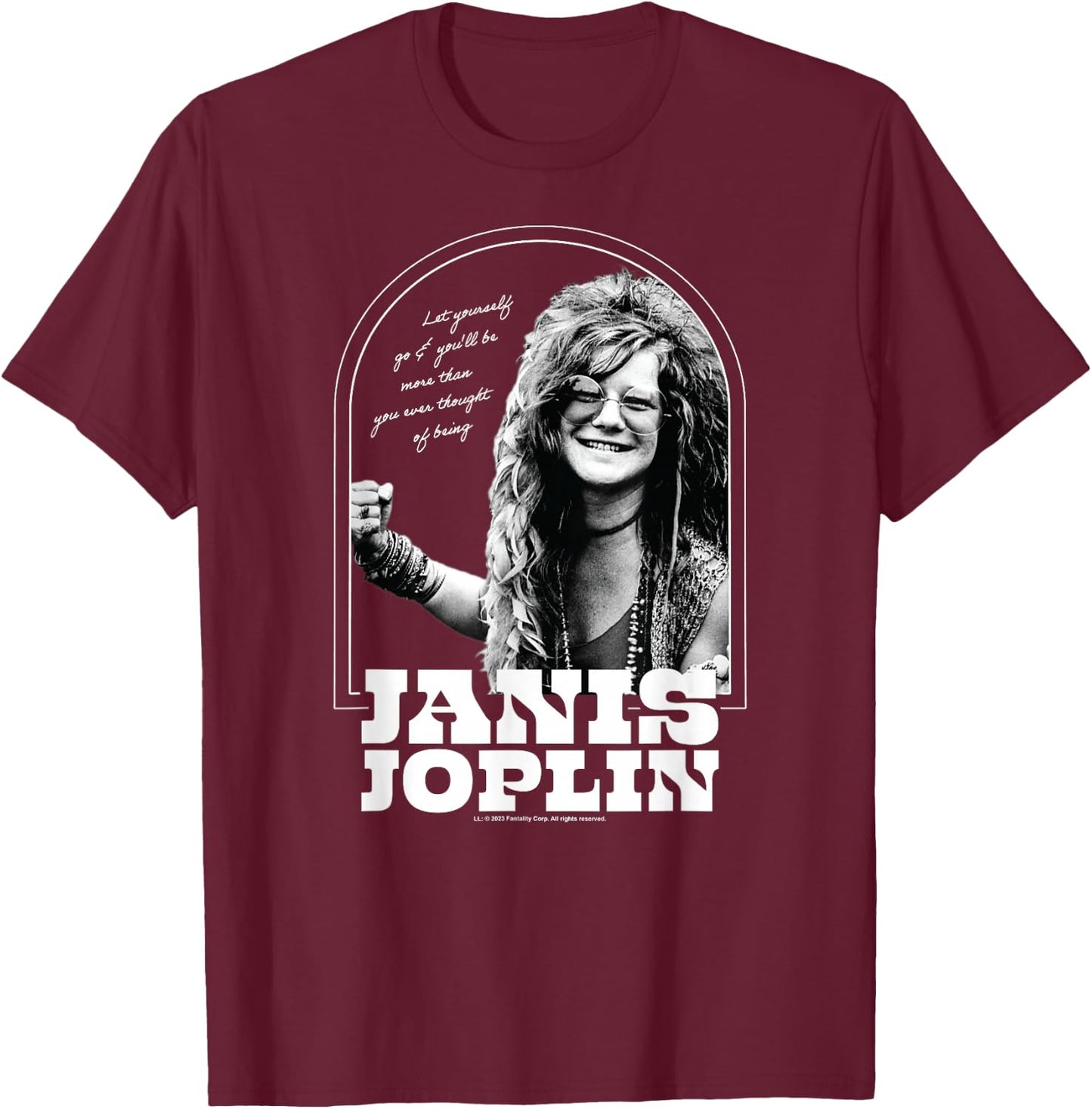 Janis Joplin - Let Yourself Go Be More T-Shirt - T-Shirt | Maroon
