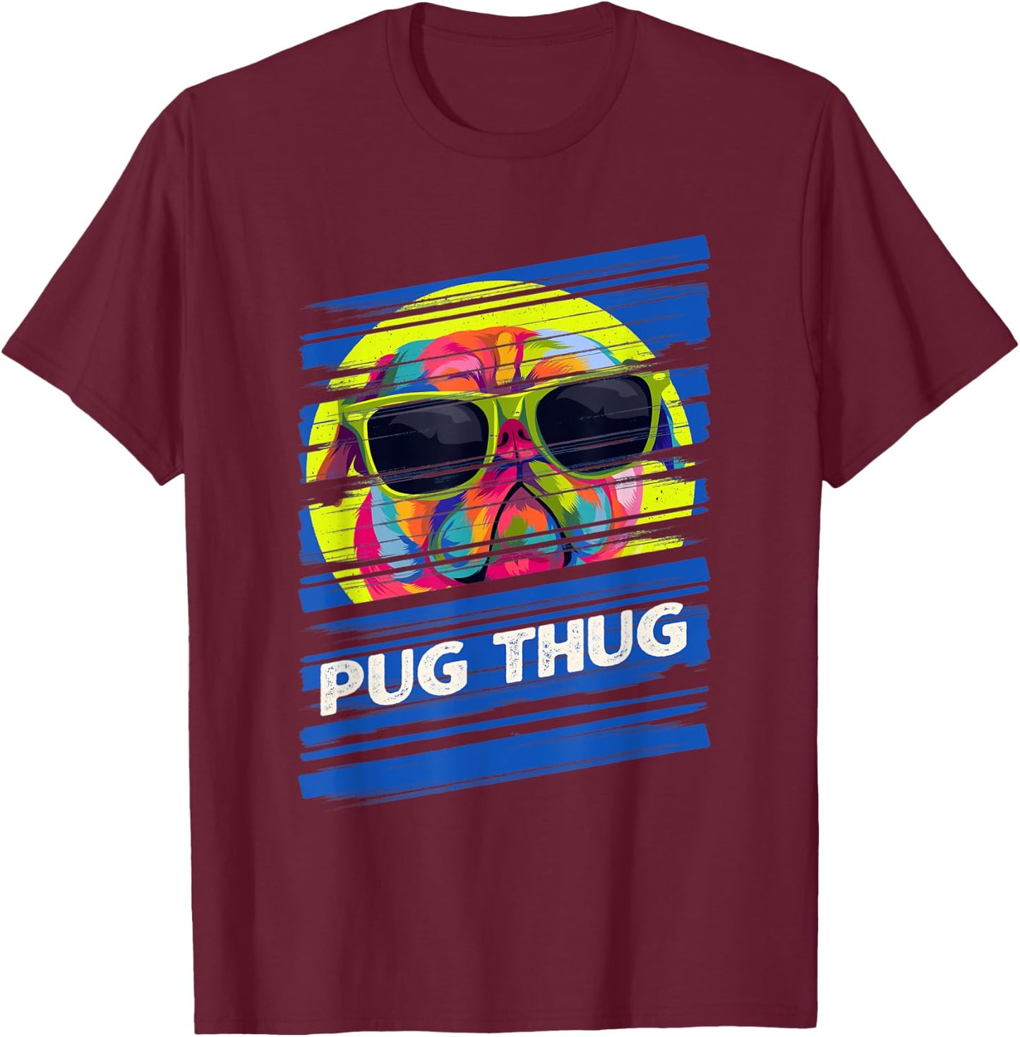 Pug Thug Dutch Bulldog Animal Pun Pug Owner Animal Meme Women T-Shirt - T-Shirt | Maroon