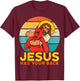Jesus Has Your Back Jiu Jitsu Chokehold Funny Meme T-Shirt - T-Shirt | Maroon