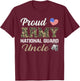Retro Proud Army National Guard Uncle Military Pride Costume T-Shirt - T-Shirt | Maroon