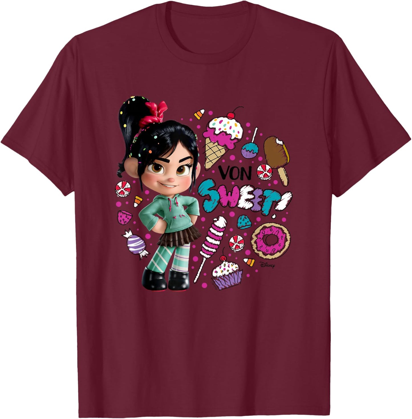 Wreck It Ralph - Von Sweet T-Shirt - T-Shirt | Maroon