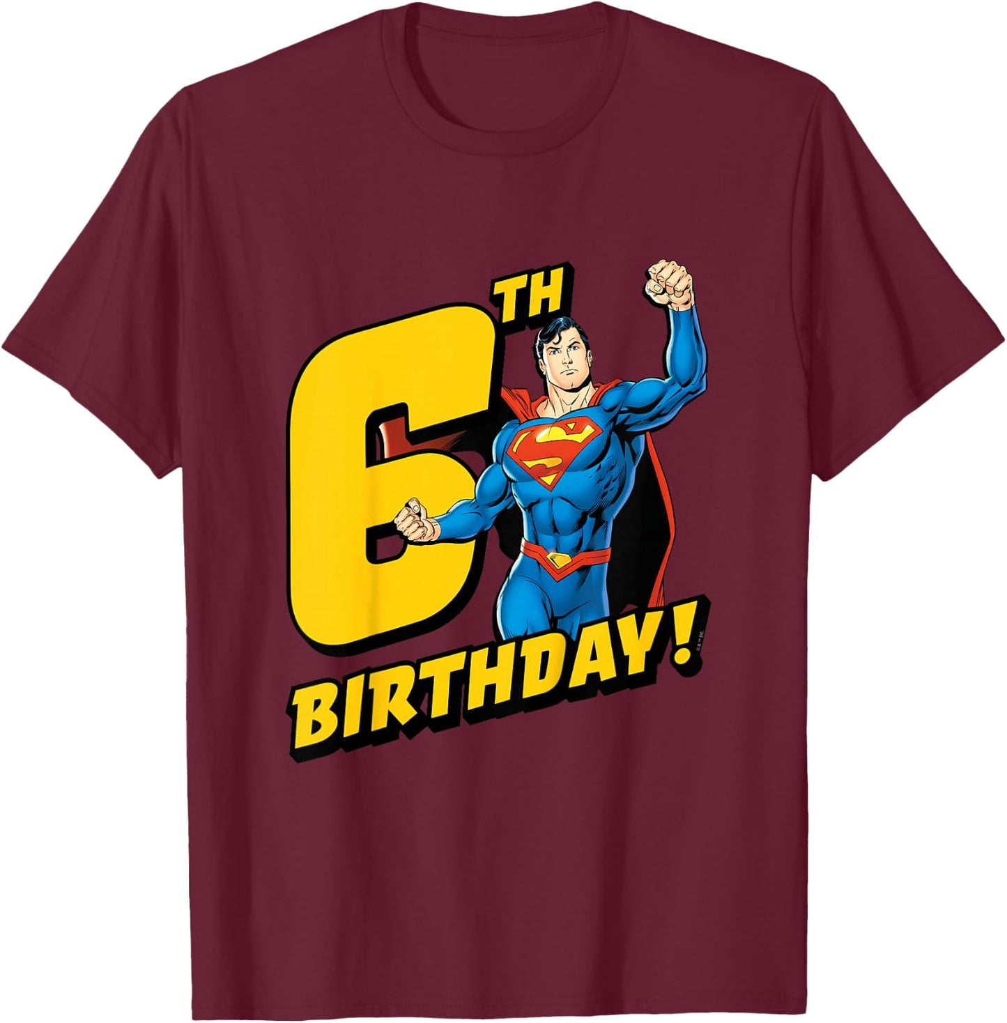 Kids Superman 6th Birthday T-Shirt - T-Shirt | Maroon