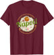 Naples Italy with Vesuvius and Pizza Vintage Souvenir T-Shirt - T-Shirt | Maroon