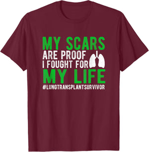 New Lung Transplant Recovery Lung Recipient Black Lung Transplant Survivor T-Shirt - T-Shirt | Maroon