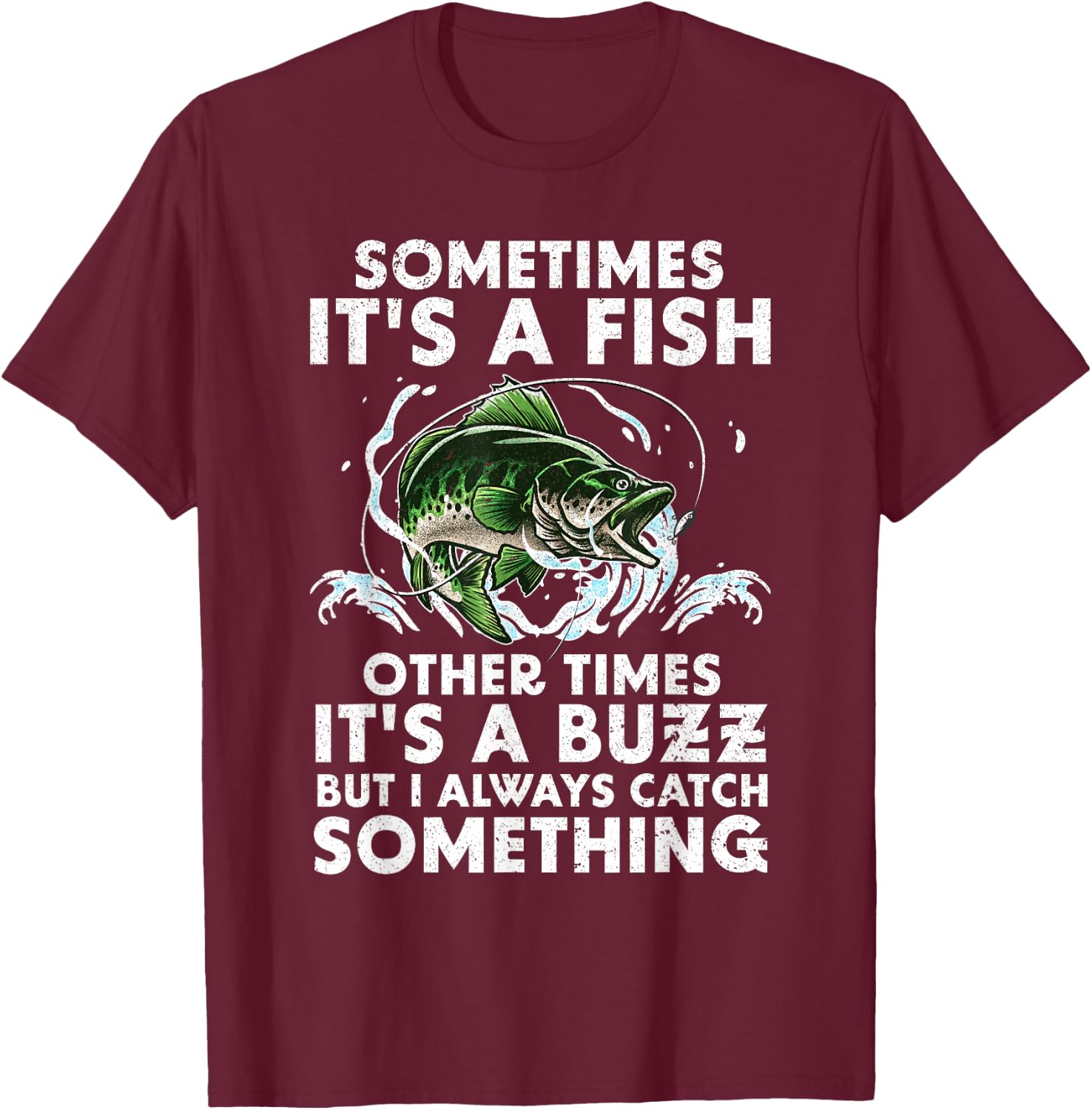 Cool Fishing Design Women Fishing Rod Fish Fisherman Small T-Shirt - T-Shirt | Maroon
