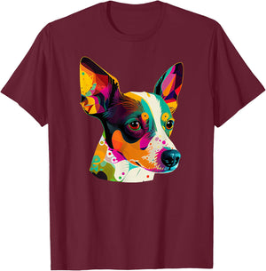 Rat Terrier Lover Pop Art Rat Terrier Dog T-Shirt - T-Shirt | Maroon
