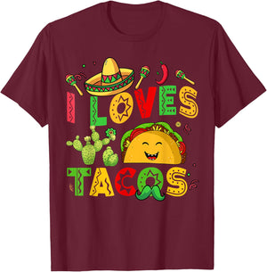 Cinco De Mayo I Loves Tacos Tuesday Funny Kids Boy Men Women T-Shirt - T-Shirt | Maroon