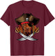 Funny Vizsla Dog Pirate Captain Halloween Women Kids T-Shirt - T-Shirt | Maroon