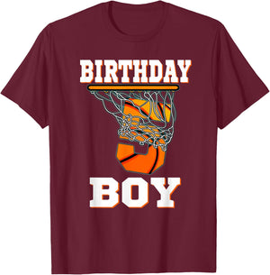 5 Years Old Basketball Boy 5th Birthday Party Celebration T-Shirt - T-Shirt | Maroon