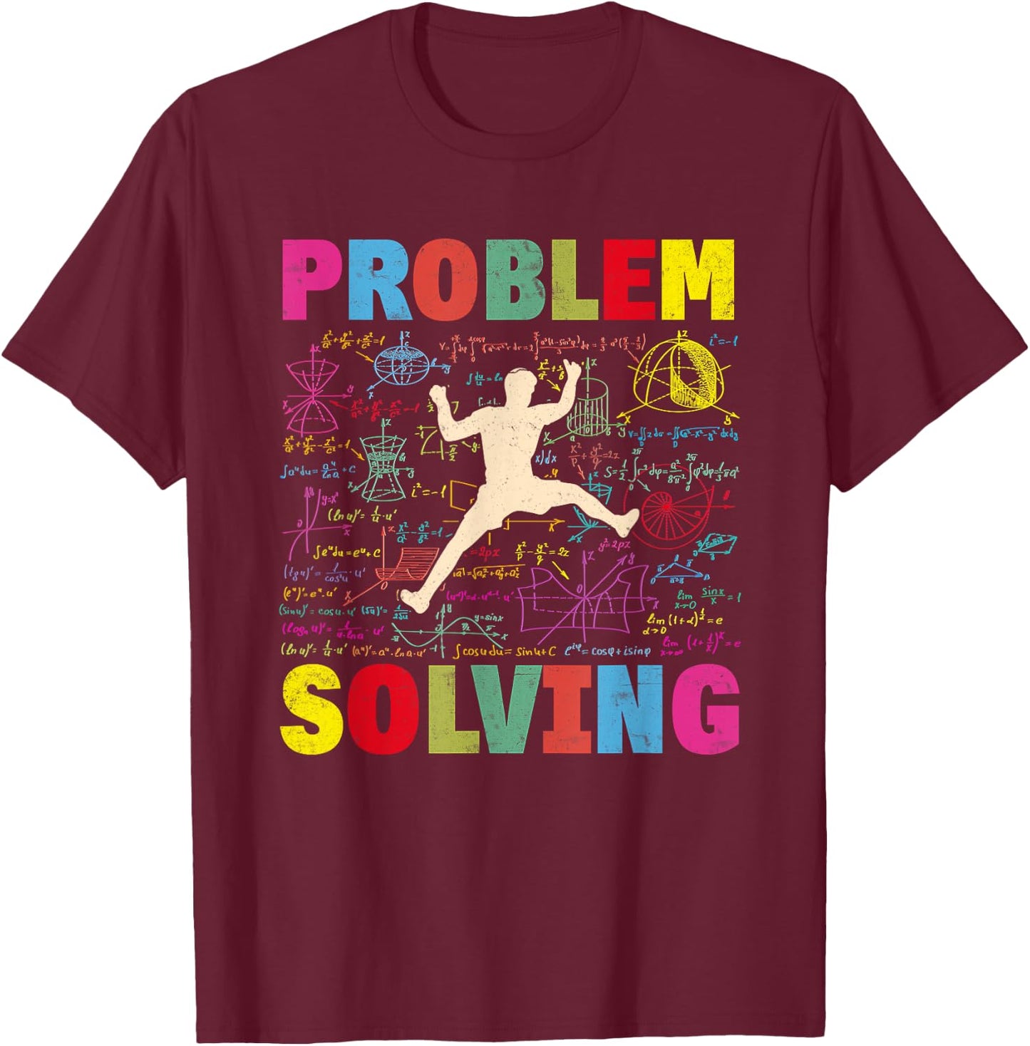 Mathematic Problem Solving Climber Rock Climbing Bouldering T-Shirt - T-Shirt | Maroon