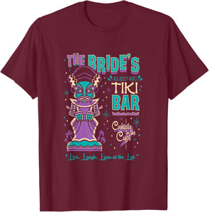Bride of Frankenstein Tiki Bar Vintage Creepy Cute Surf T-Shirt - T-Shirt | Maroon