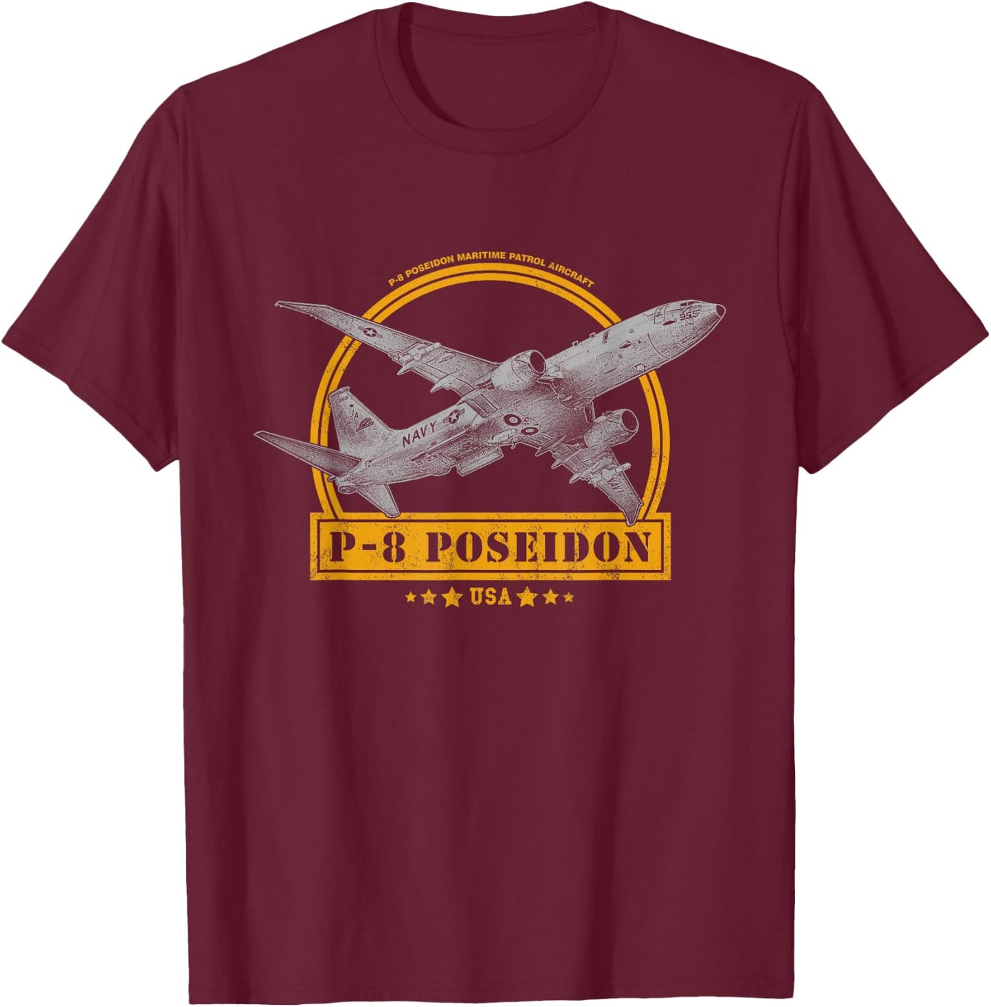 P-8 Poseidon Aircraft T-Shirt - T-Shirt | Maroon
