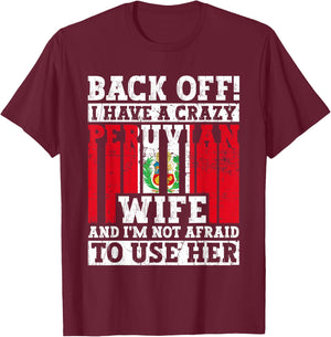 Funny Peruvian Husband Apparel Peru Flag Roots Heritage T-Shirt - T-Shirt | Maroon