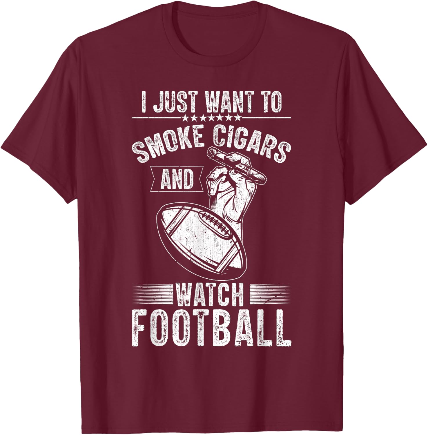 Gameday Smoke Cigars and Watch Football T-Shirt - T-Shirt | Maroon