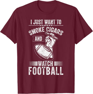 Gameday Smoke Cigars and Watch Football T-Shirt - T-Shirt | Maroon