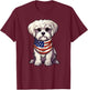Maltese American Flag Maltese Dog Owner Mom Dad Men Women T-Shirt - T-Shirt | Maroon