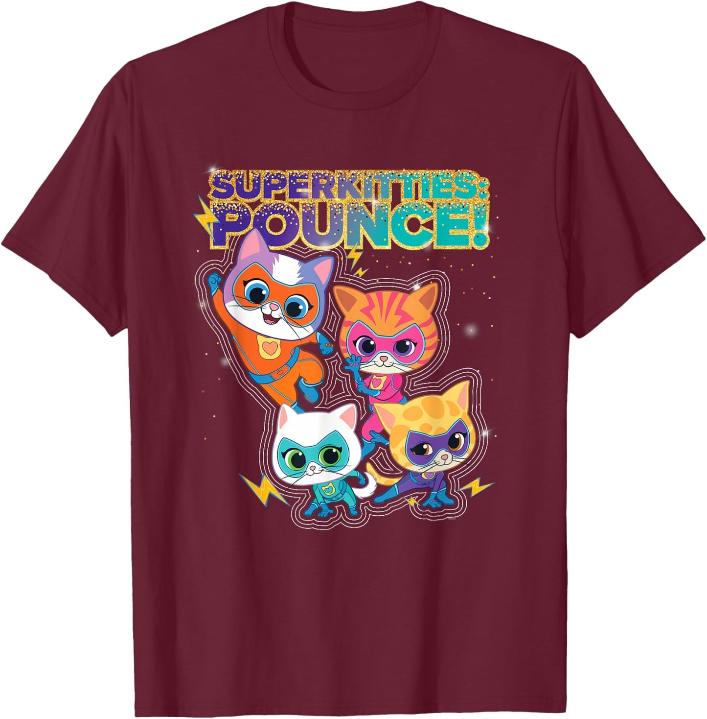 Disney Junior SuperKitties Pounce! Full Team T-Shirt - T-Shirt | Maroon