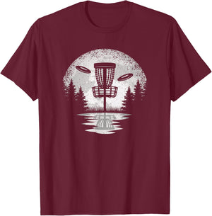 Vintage Disc Golf Basket Tree Frisbee Golf Lover Men Women T-Shirt - T-Shirt | Maroon