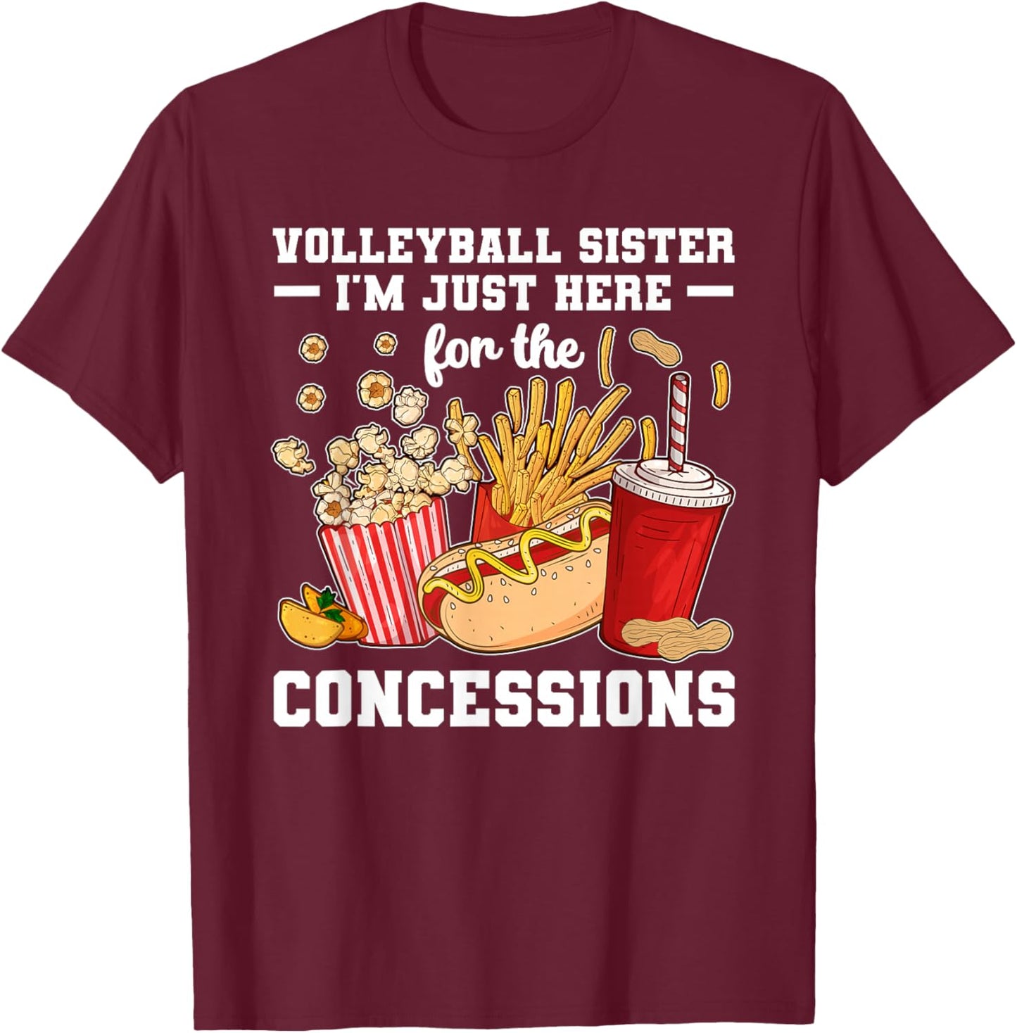 Volleyball Sister Funny Sister Of A Volleyball Player T-Shirt - T-Shirt | Maroon