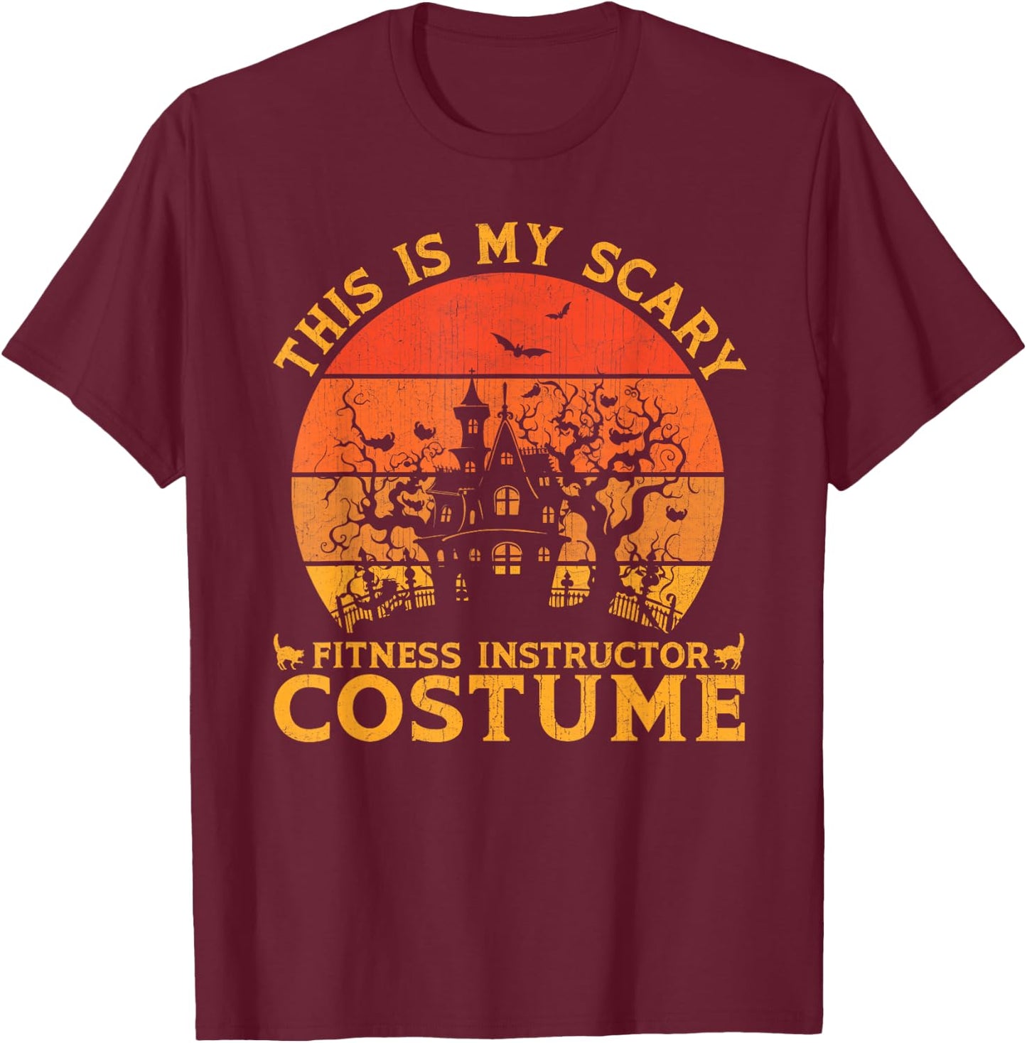 Fitness Instructor Group Matching This is My Scary Halloween T-Shirt - T-Shirt | Maroon