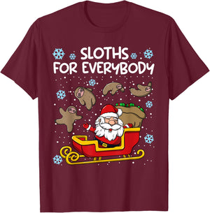 Sloths for Everybody Funny Sloth Christmas Women T-Shirt - T-Shirt | Maroon