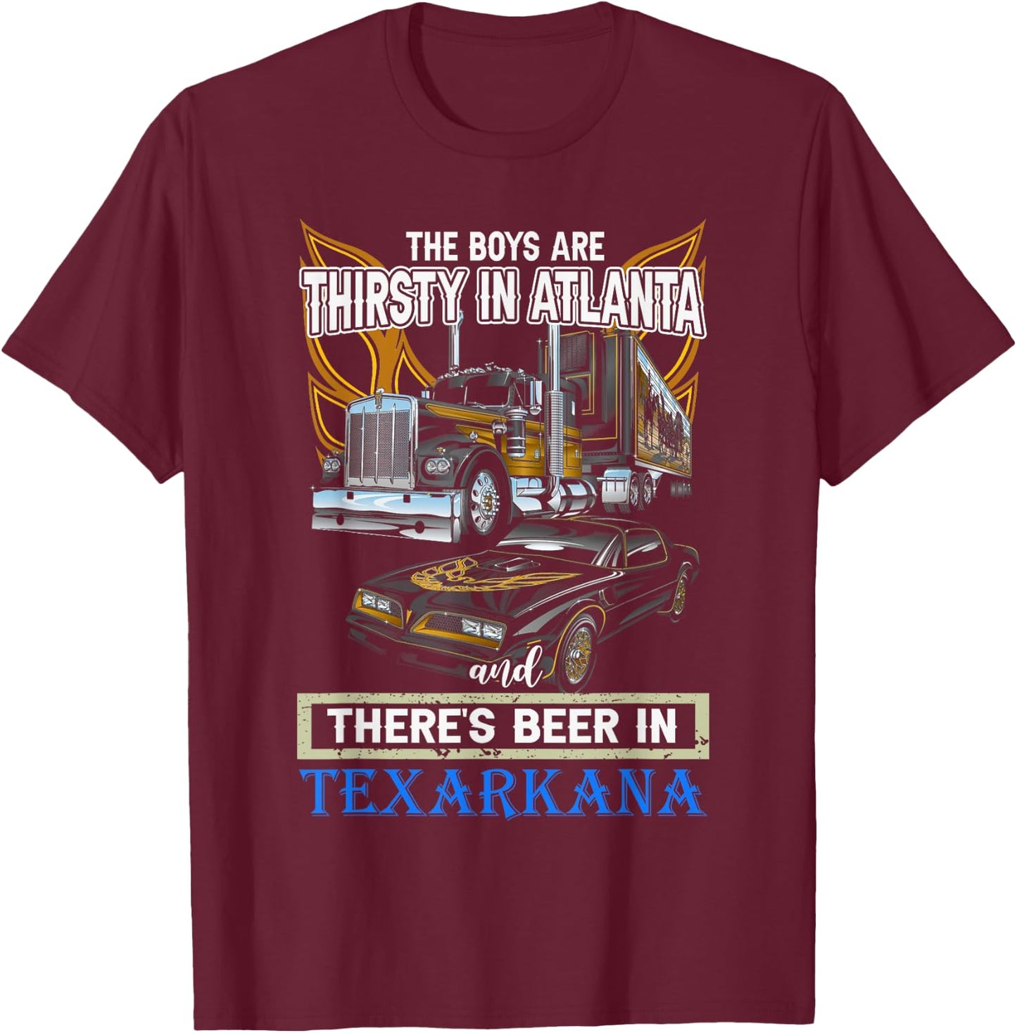 Vintage Trucking Bandit 1977 Snowman Classic Art Cars T-Shirt - T-Shirt | Maroon