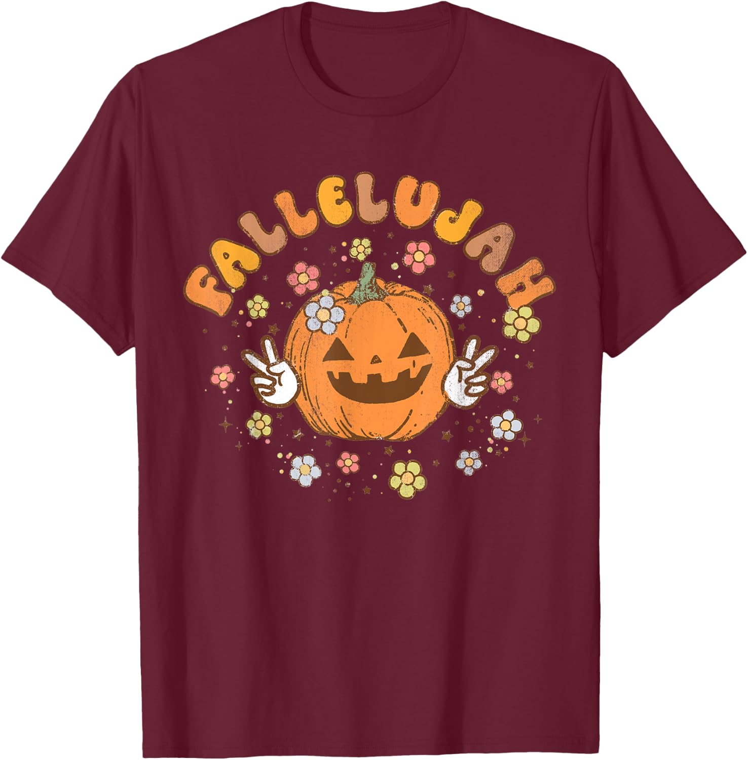 Fallelujah Costume, Funny Fall, Pumpkin Thanksgiving T-Shirt - T-Shirt | Maroon