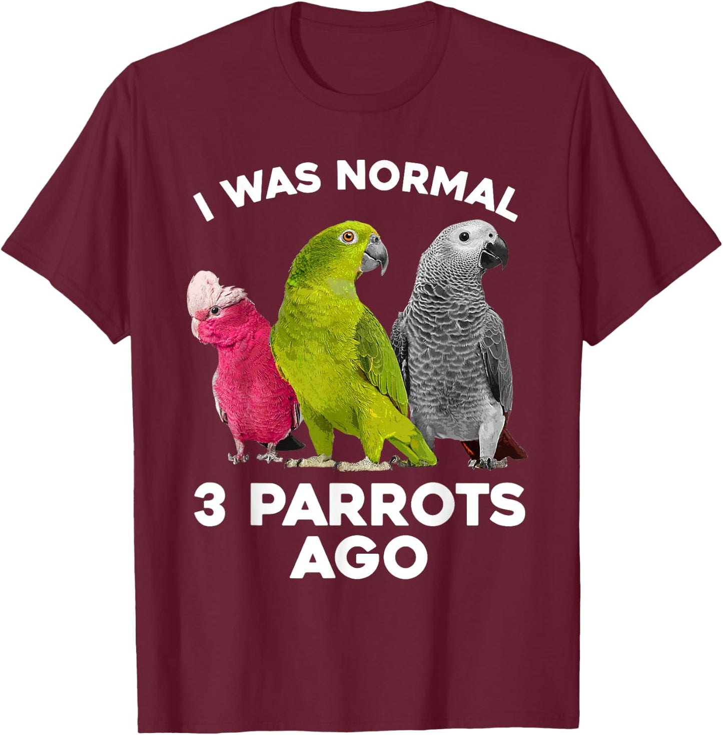 Cool Parrot Art Women Cockatoo Cockatiel Macaw Bird T-Shirt - T-Shirt | Maroon
