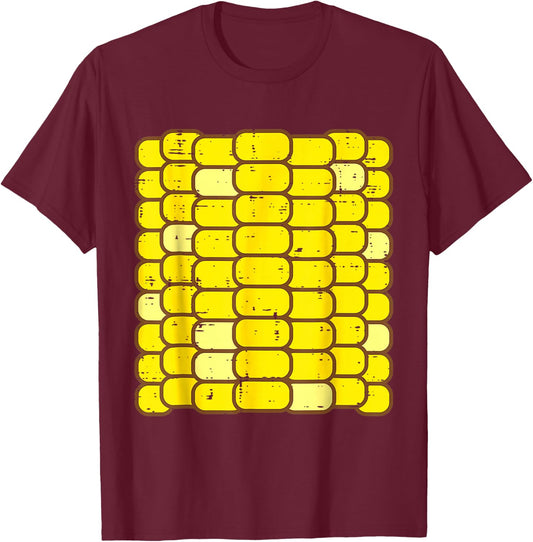 Corn Halloween Costume Funny Foodie Farmer Men Women Kids T-Shirt - T-Shirt | Maroon