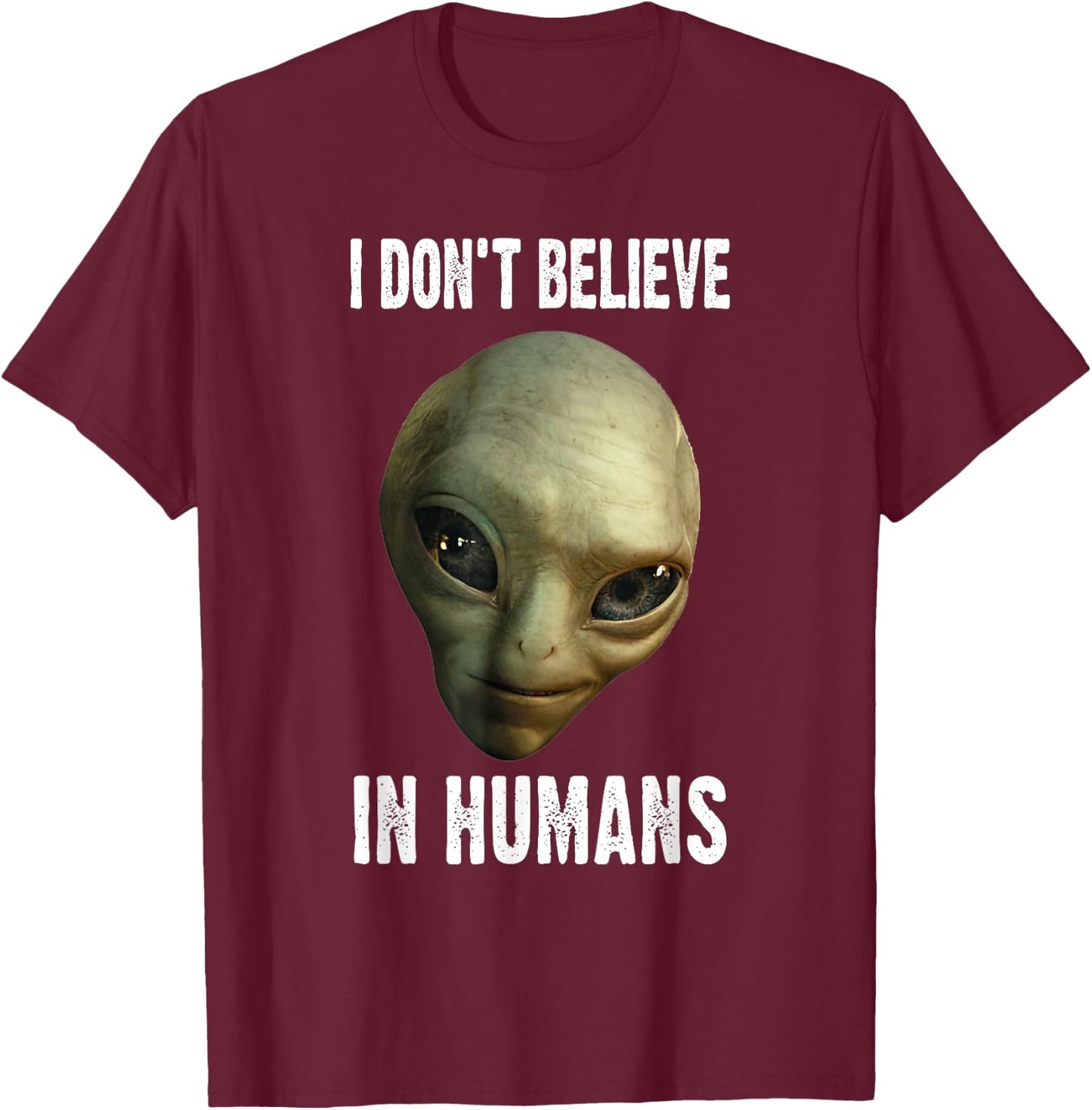 Green Turquoise Alien Face Halloween Costume T-Shirt - T-Shirt | Maroon