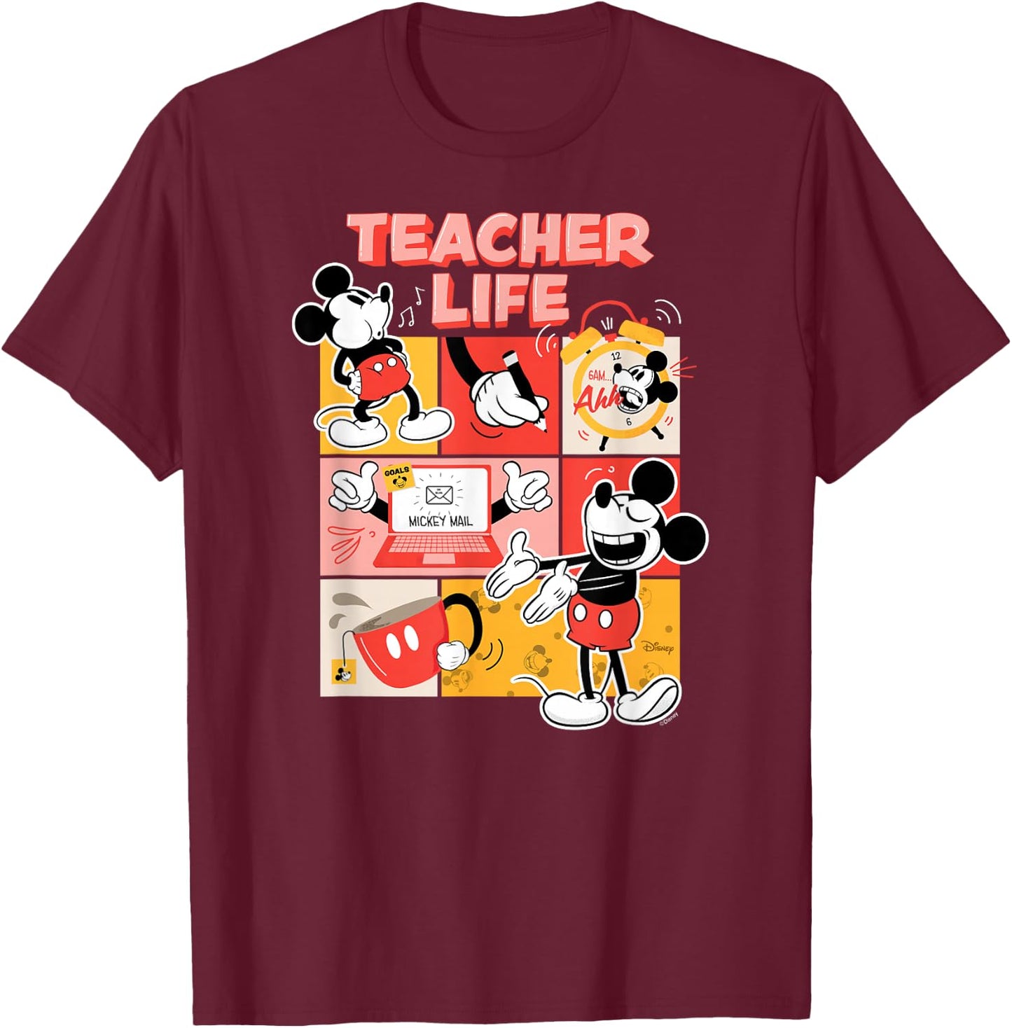 Mickey Mouse - Teacher Life T-Shirt - T-Shirt | Maroon