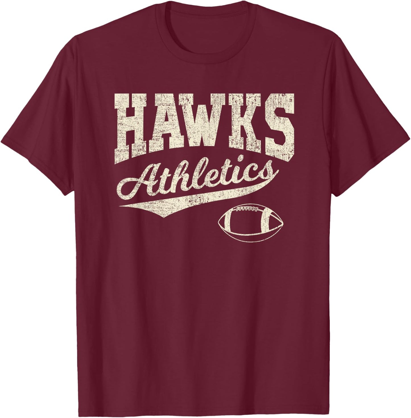 spirit wear, Hawks, high school football athletics T-Shirt - T-Shirt | Maroon