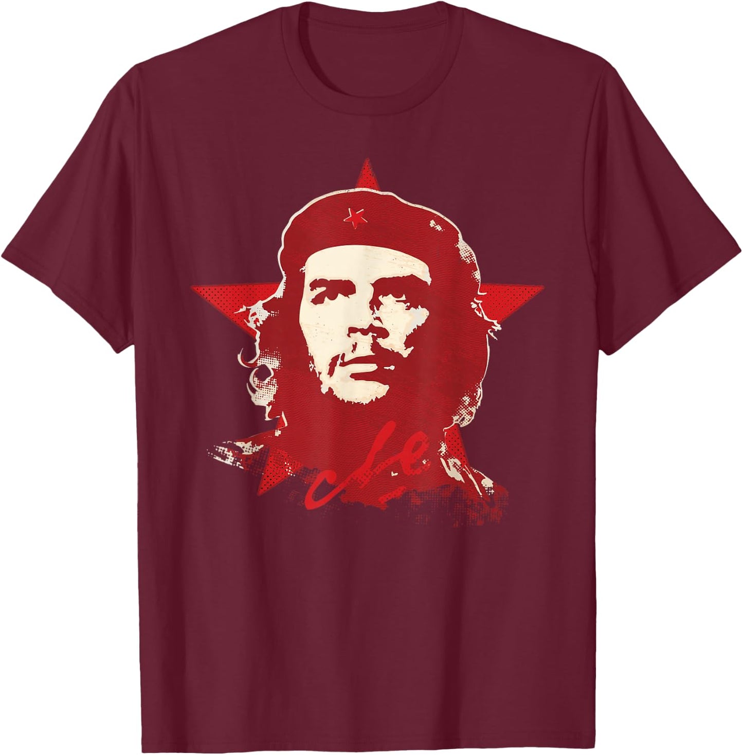 Che Guevara Shirt Cuba Star Cuban Red Revolution Graphic T-Shirt - T-Shirt | Maroon