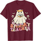 Spooky Teacher Groovy Retro Ghost Teacher Halloween 2023 Women Kids T-Shirt - T-Shirt | Maroon