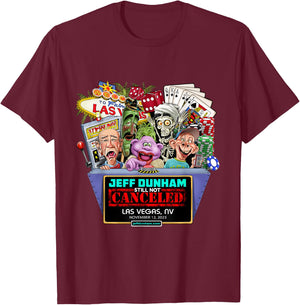 Jeff Dunham Las Vegas, NV (2023) T-Shirt - T-Shirt | Maroon
