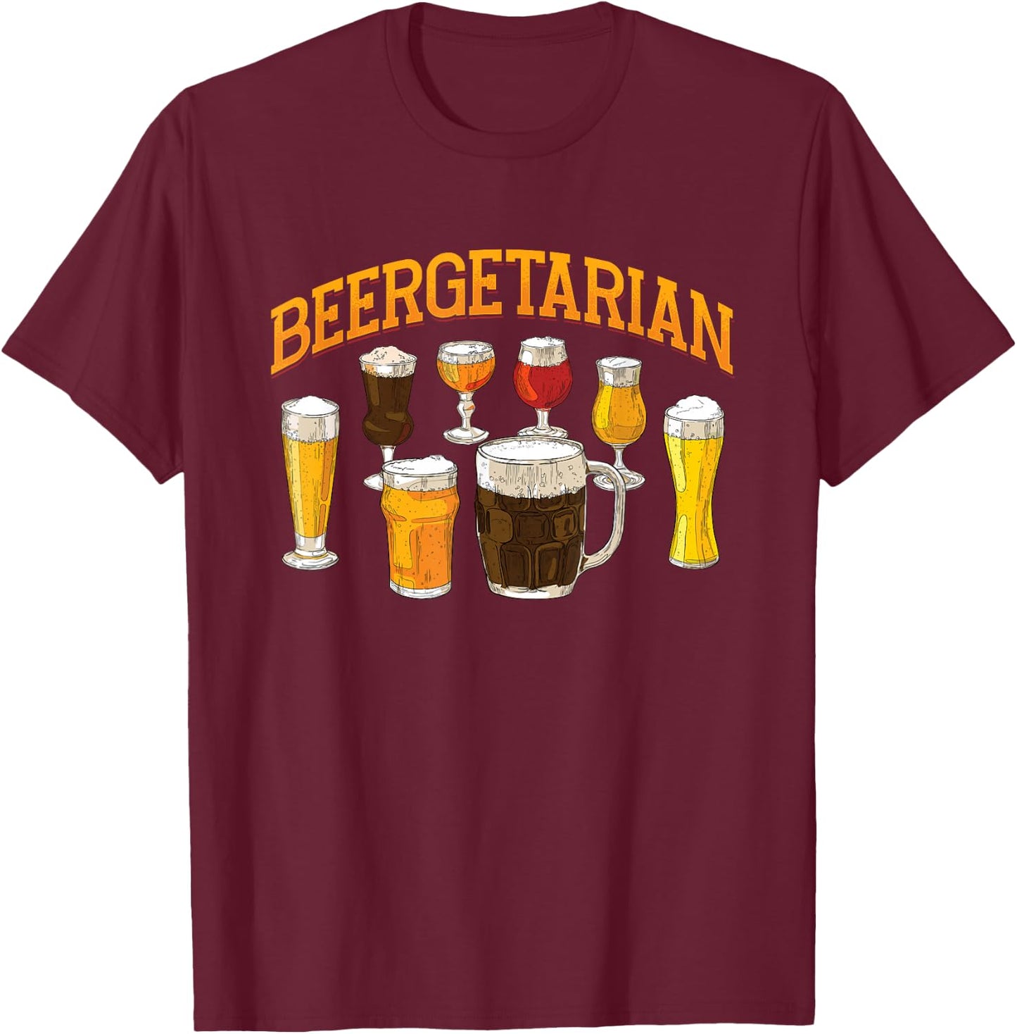 Funny Beergetarian | Craft Beer | Beer Drinker T-Shirt - T-Shirt | Maroon