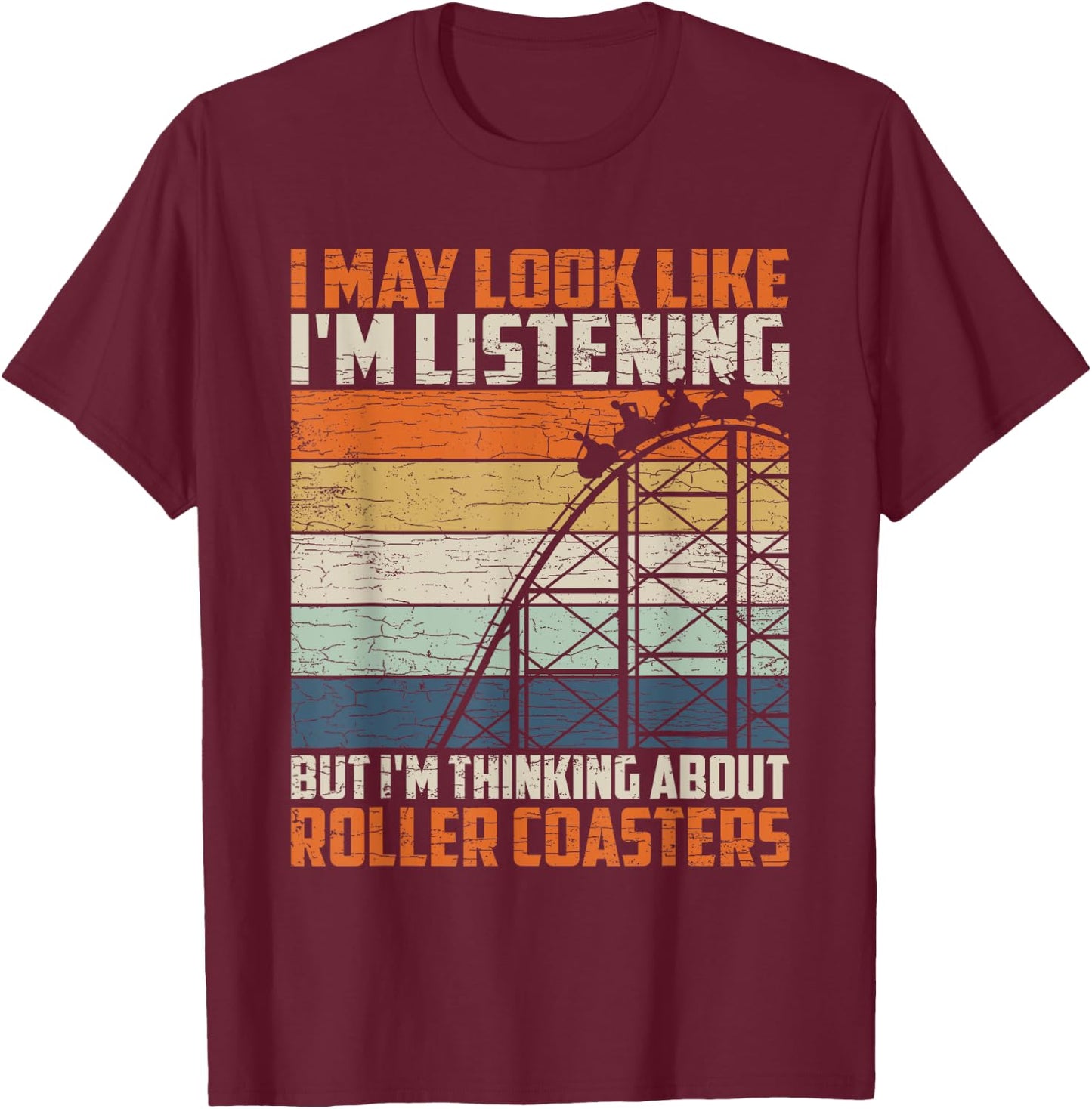Vintage Roller Coaster T-Shirt - T-Shirt | Maroon