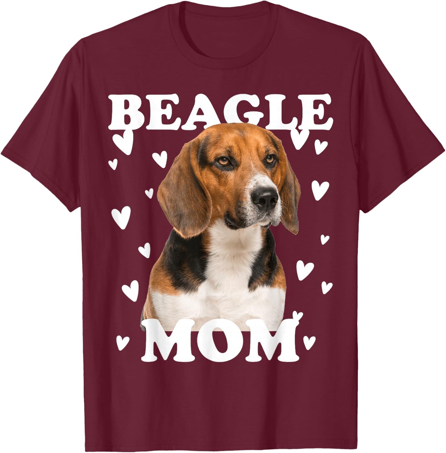Beagle Mama Mother's Day Mother Mummy Mum Mommy T-Shirt - T-Shirt | Maroon