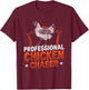 Professional Chicken Chaser Farmer Chickens Lover Farm Funny T-Shirt - T-Shirt | Maroon