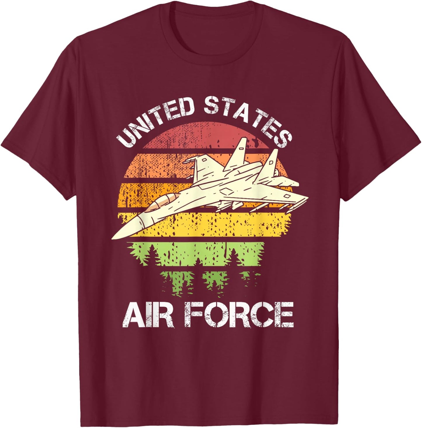 United States Air Force Retro Vintage T-Shirt - T-Shirt | Maroon