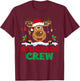 6th Grade Crew Reindeer Santa Hat Funny Christmas Teacher T-Shirt - T-Shirt | Maroon