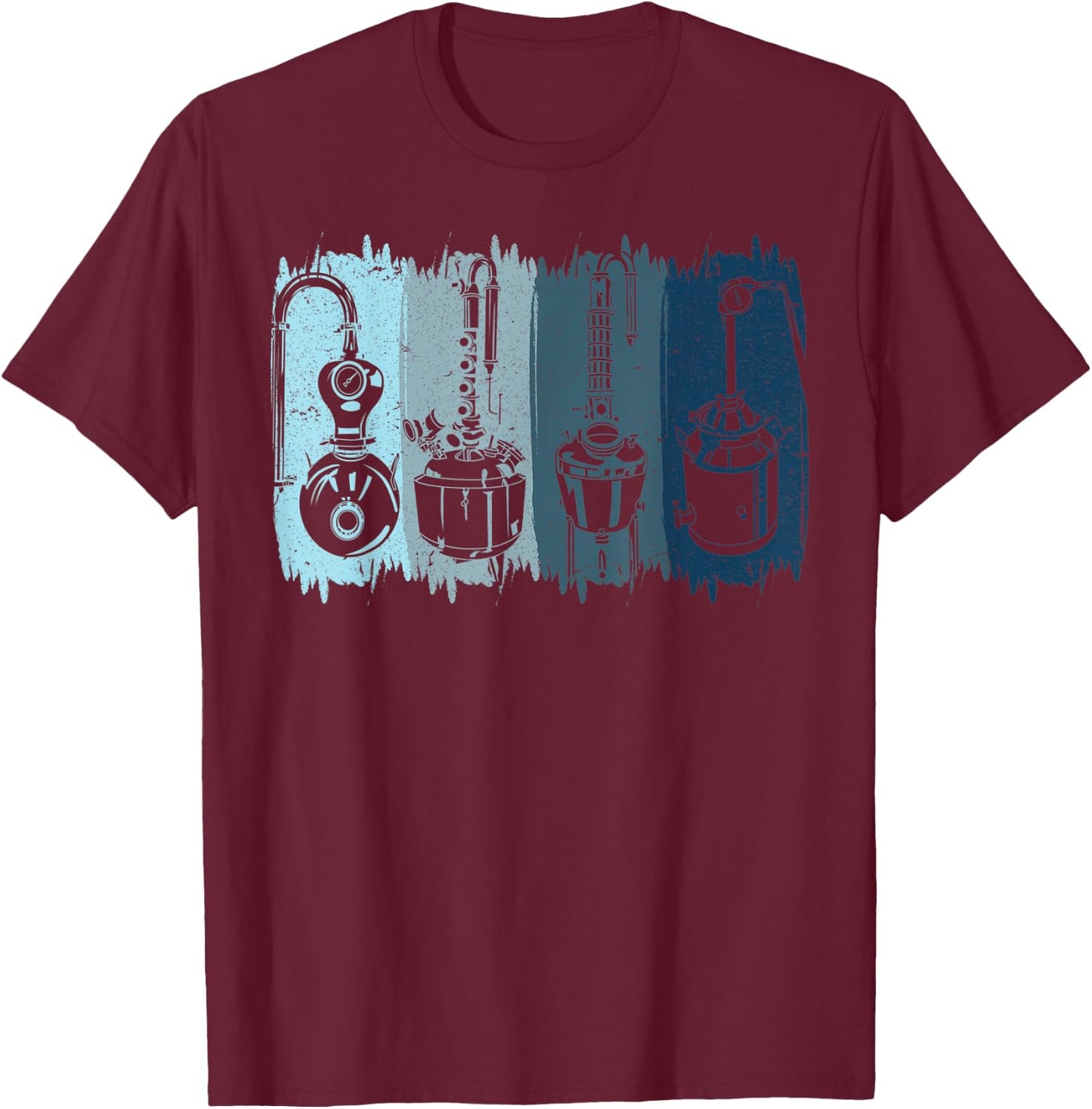 Vintage Distillery Beer Brewery Machinery Distillation T-Shirt - T-Shirt | Maroon