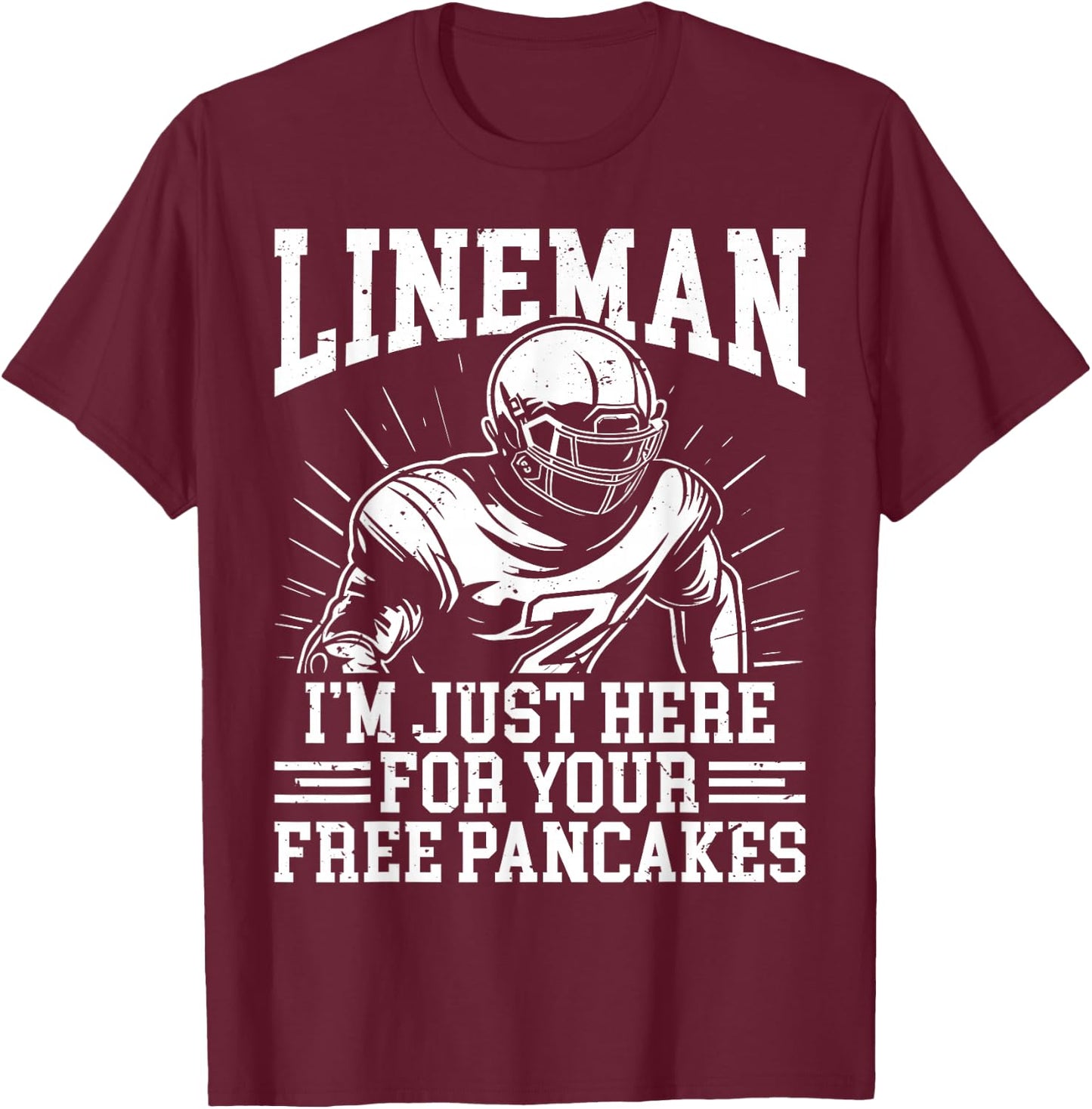 Offensive Lineman Gloves O Line American Football Player T-Shirt - T-Shirt | Maroon