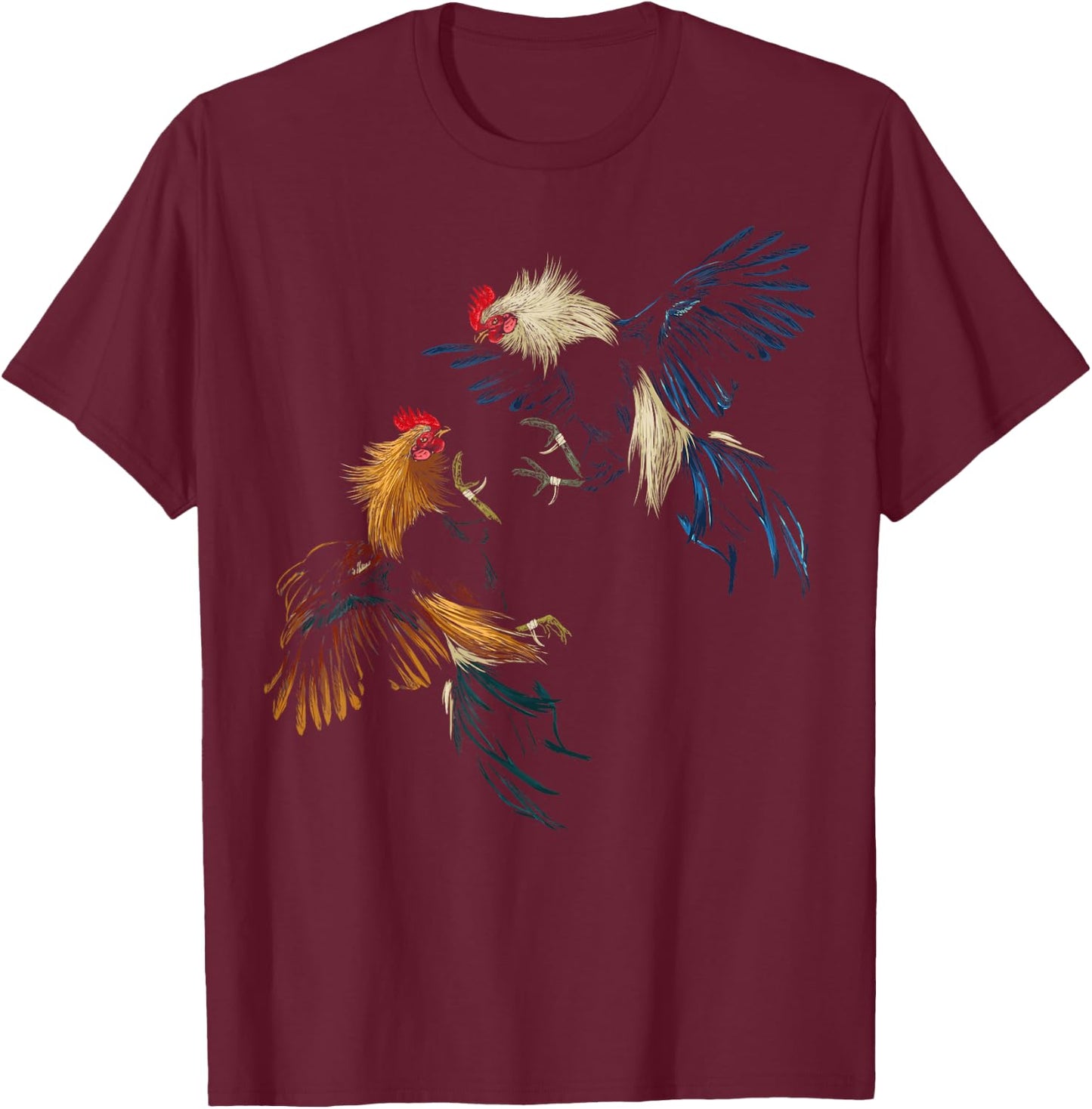 Peleas De Gallos Cockfighter Game Fowl Cockfighting Rooster T-Shirt - T-Shirt | Maroon