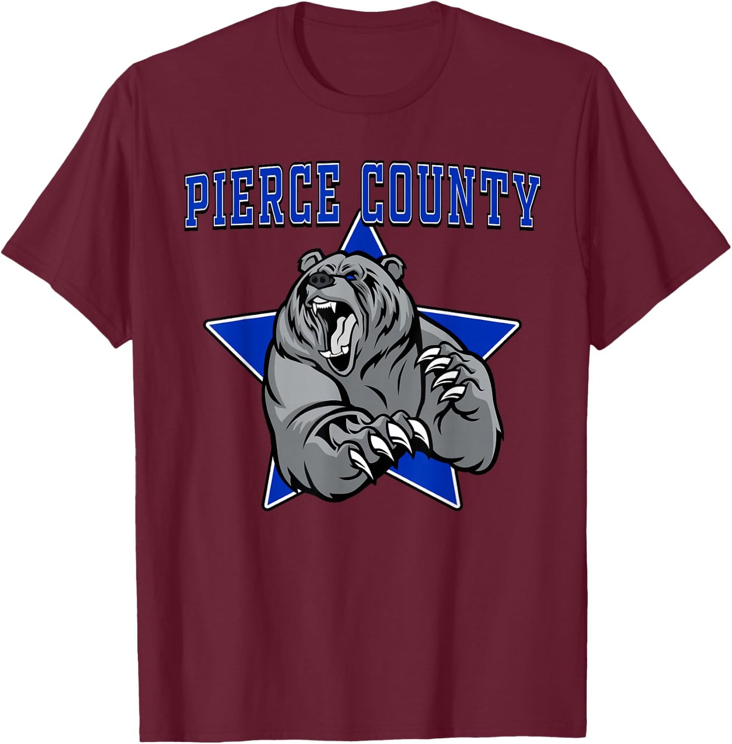 Pierce County Bears High School Team Spirit T-Shirt - T-Shirt | Maroon