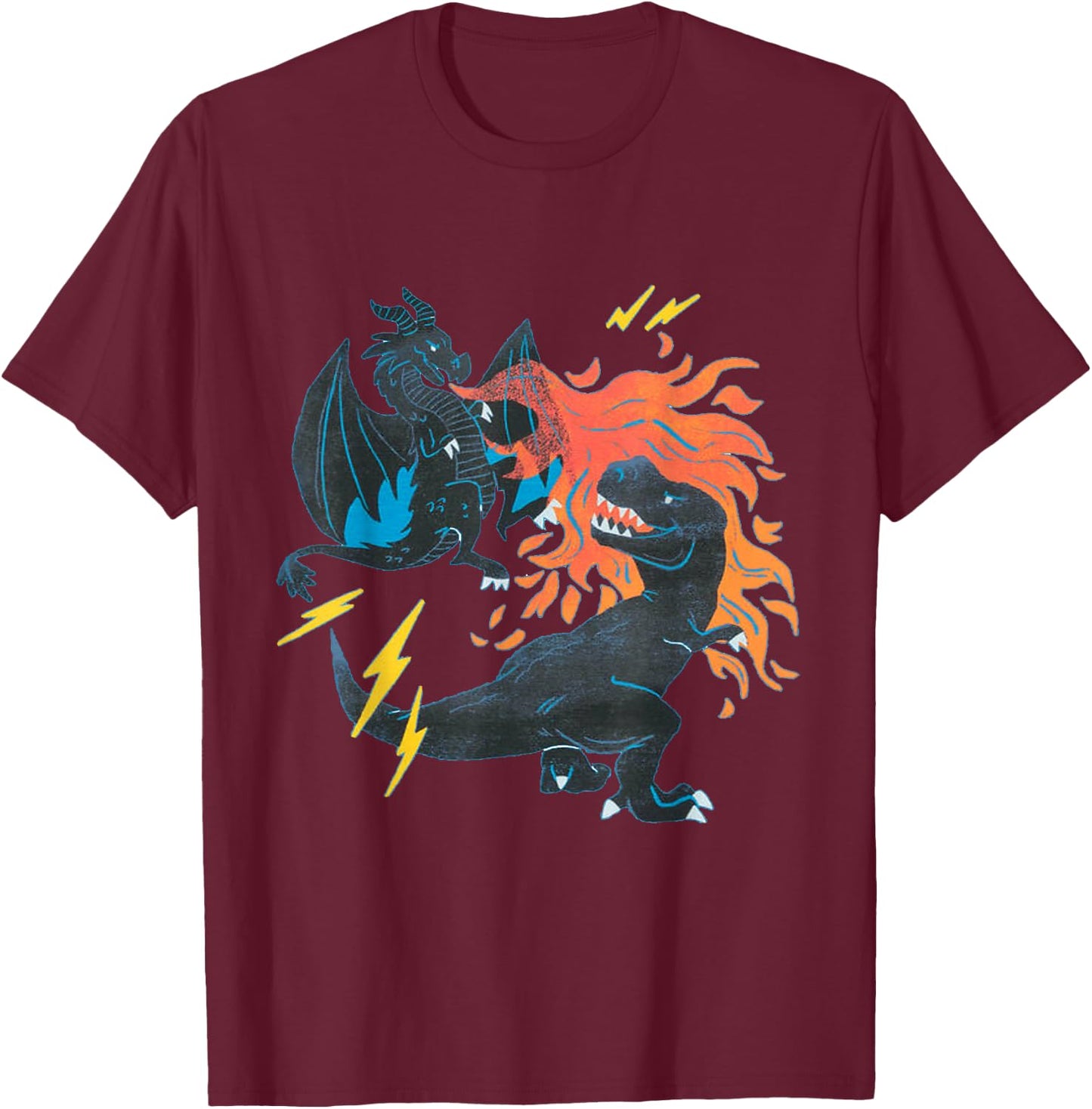 Knight Boy Dinosaurs and Dragons Sci fi T-Shirt - T-Shirt | Maroon