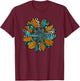 Country Western Sunflower Earth Tones Cowhide Teal T-Shirt - T-Shirt | Maroon