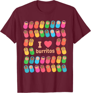 I Love Burritos NICU Nurse Infant Care Specialist Newborn T-Shirt - T-Shirt | Maroon