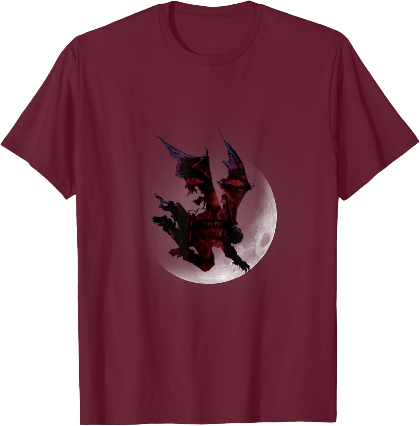Jeepers Creepers Moon Silhouette T-Shirt - T-Shirt | Maroon
